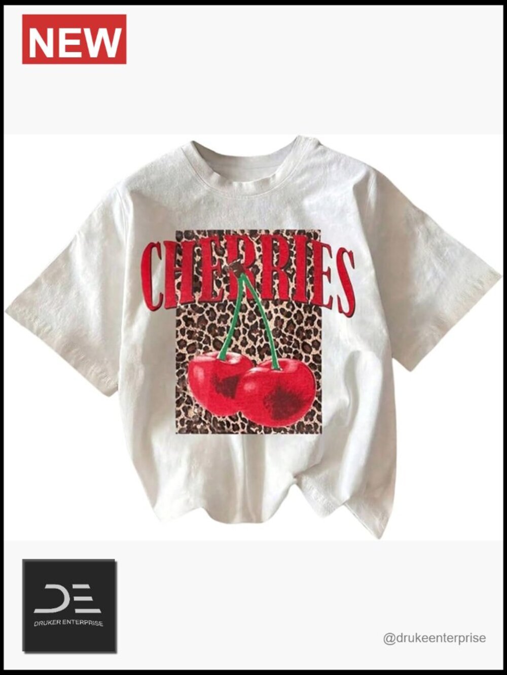Funny Cherry Graphic Tee Short Sleeve Crew Neck Summer Going Out Top